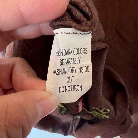 Johnny Was Joystick Brown Floral Embroidered Shirt - Picture 2 of 12